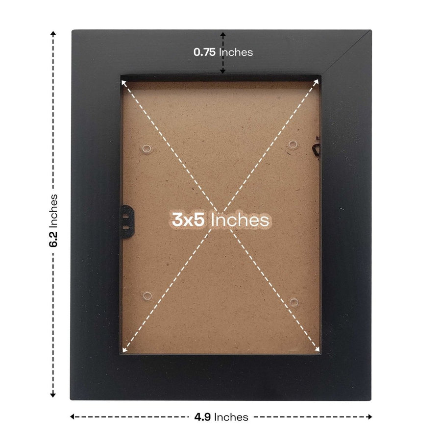 Engraved Pine Wood Picture Frame –  Tabletop Photo Display with Acrylic Glazing in White/Off-White | Black | Sizes: 3x5 & 5x7
