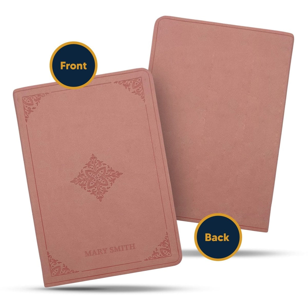 Custom ESV Large Print Holy Bible with Name | Blush Pink Faux Leather | Shepherds Shelf - Shepherds Shelf