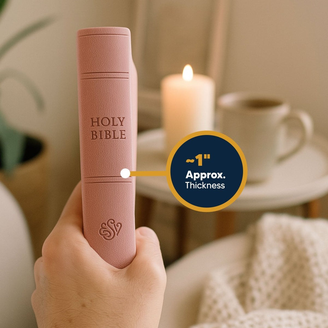 Custom ESV Large Print Holy Bible with Name | Blush Pink Faux Leather | Shepherds Shelf - Shepherds Shelf