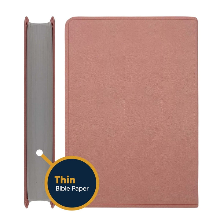 Custom ESV Large Print Holy Bible with Name | Blush Pink Faux Leather | Shepherds Shelf - Shepherds Shelf