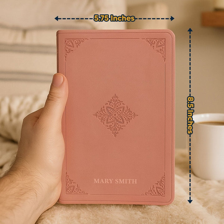 Custom ESV Large Print Holy Bible with Name | Blush Pink Faux Leather | Shepherds Shelf - Shepherds Shelf