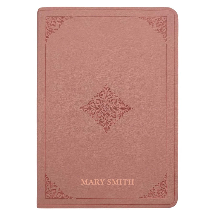 Custom ESV Large Print Holy Bible with Name | Blush Pink Faux Leather | Shepherds Shelf - Shepherds Shelf