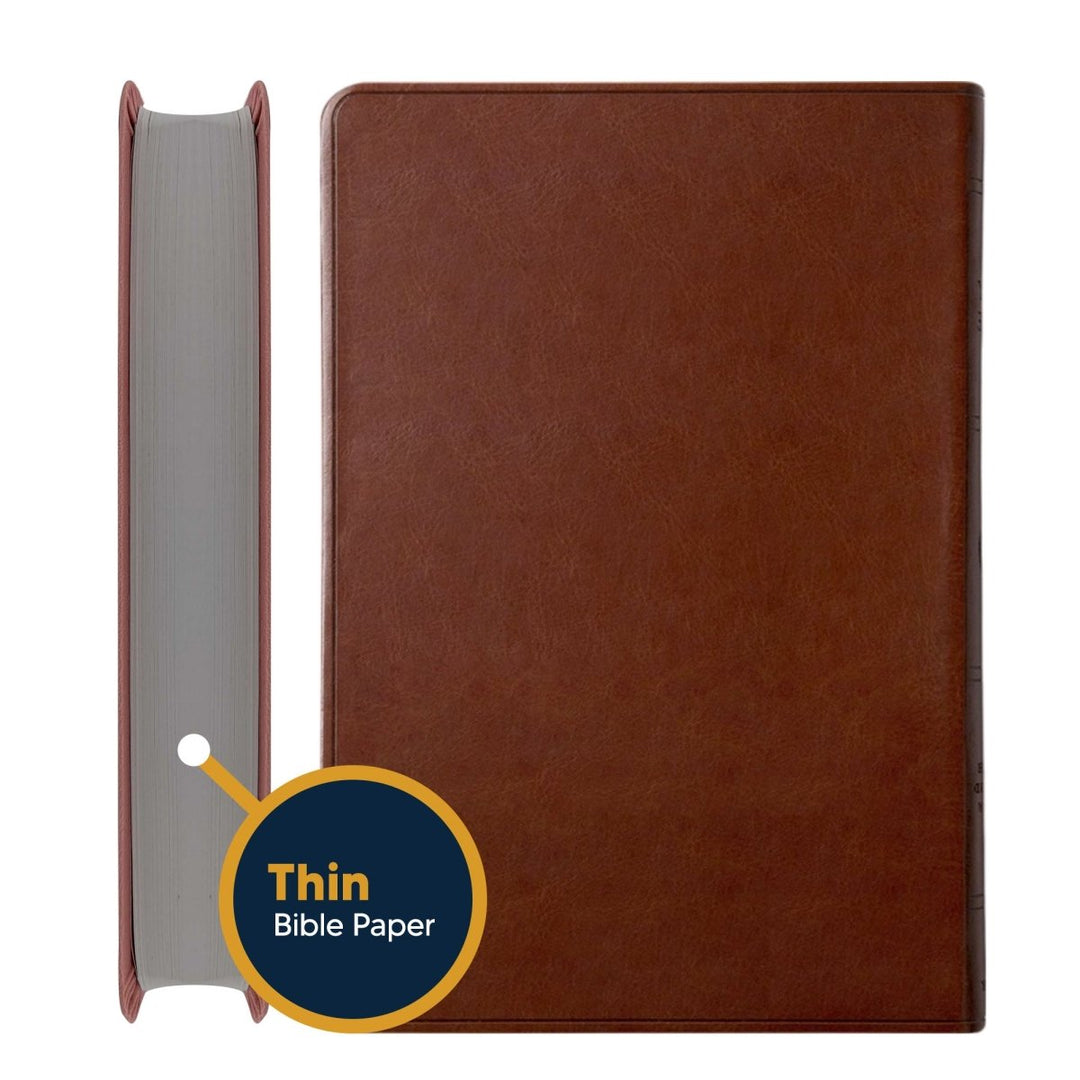 Custom ESV Large Print Holy Bible with Name | Tan Brown Faux Leather | Shepherds Shelf - Shepherds Shelf