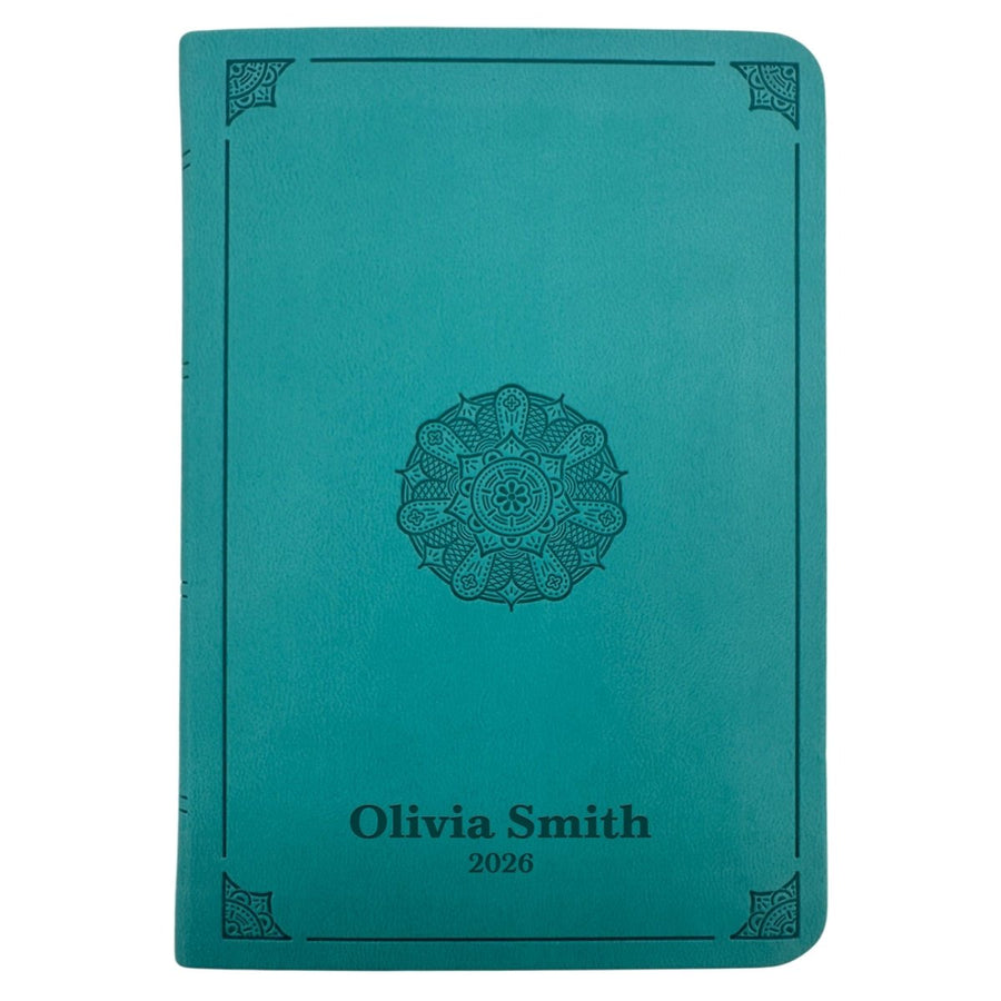 Custom ESV Teal Small Compact On - The - Go Personalized Red Letter Holy Bible | Extra Small Print - Shepherds Shelf