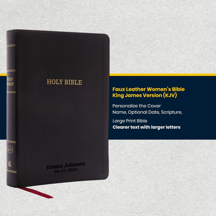 Custom KJV Center Column Reference Holy Bible Red Letter Bible | Giant Print | Faux Leather - Shepherds Shelf