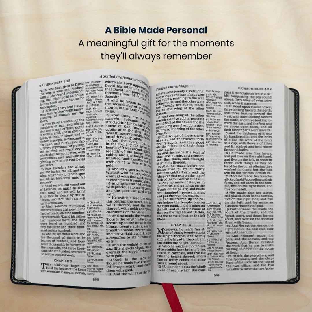 Custom KJV Center Column Reference Holy Bible Red Letter Bible | Giant Print | Faux Leather - Shepherds Shelf