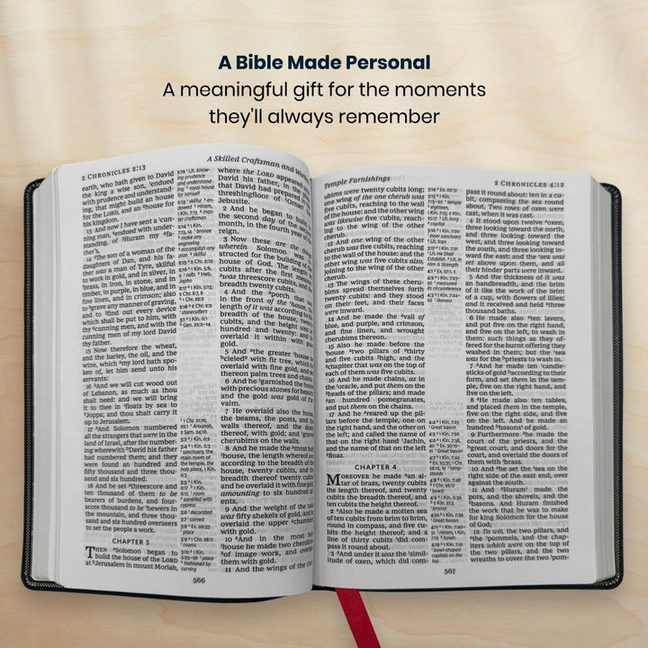 Custom KJV Center Column Reference Holy Bible Red Letter Bible | Giant Print | Faux Leather - Shepherds Shelf
