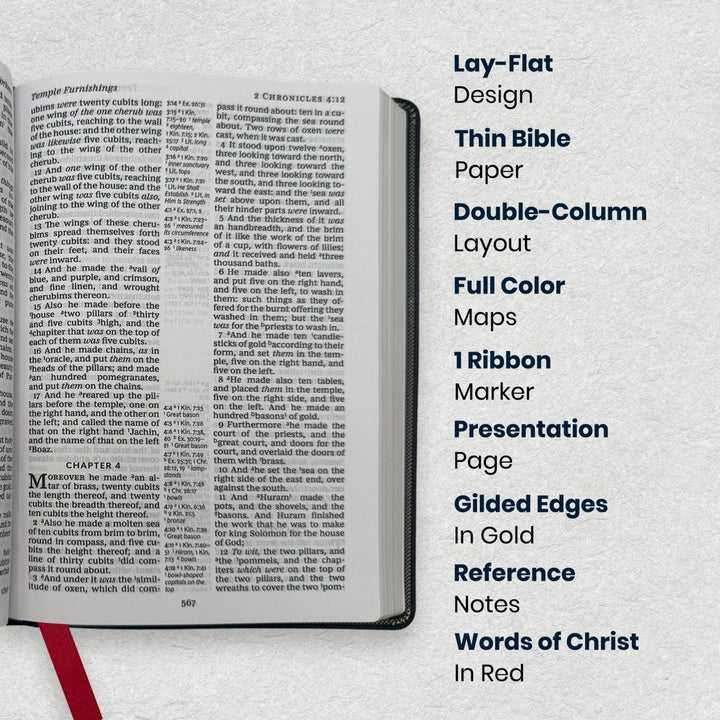 Custom KJV Center Column Reference Holy Bible Red Letter Bible | Giant Print | Faux Leather - Shepherds Shelf
