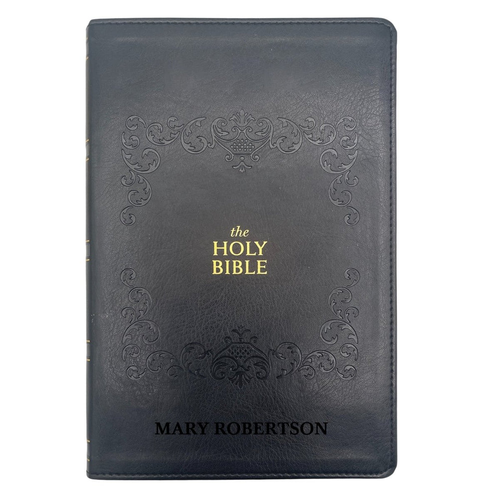 Custom KJV Large Print Holy Bible Faux Leather | Jesus Words in Red | Black
