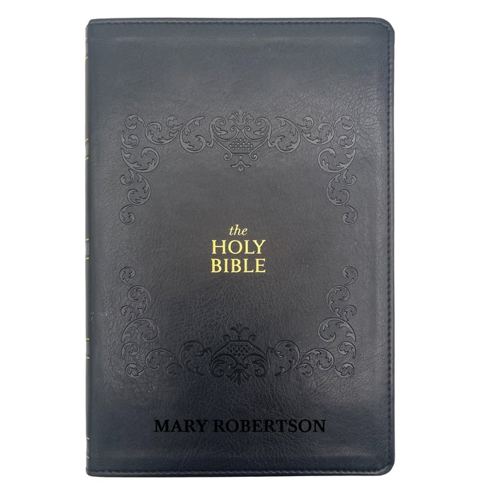 Custom KJV Large Print Holy Bible Faux Leather | Jesus Words in Red | Black