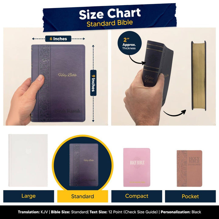 Custom KJV Large Print Holy Bible Faux Leather | Jesus Words in Red | Purple - Shepherds Shelf