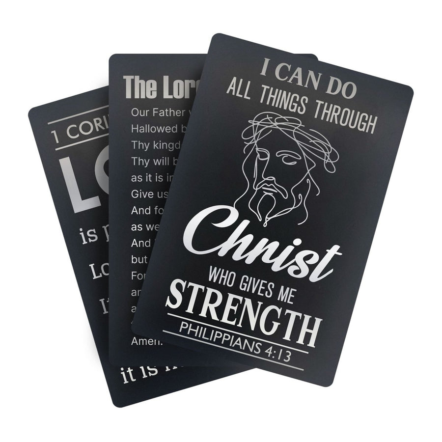 Custom Metal Pocket Prayer and Message Card, Black - Shepherds Shelf