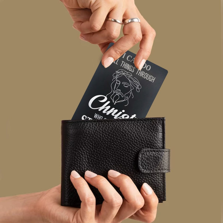 Custom Metal Pocket Prayer and Message Card, Black - Shepherds Shelf