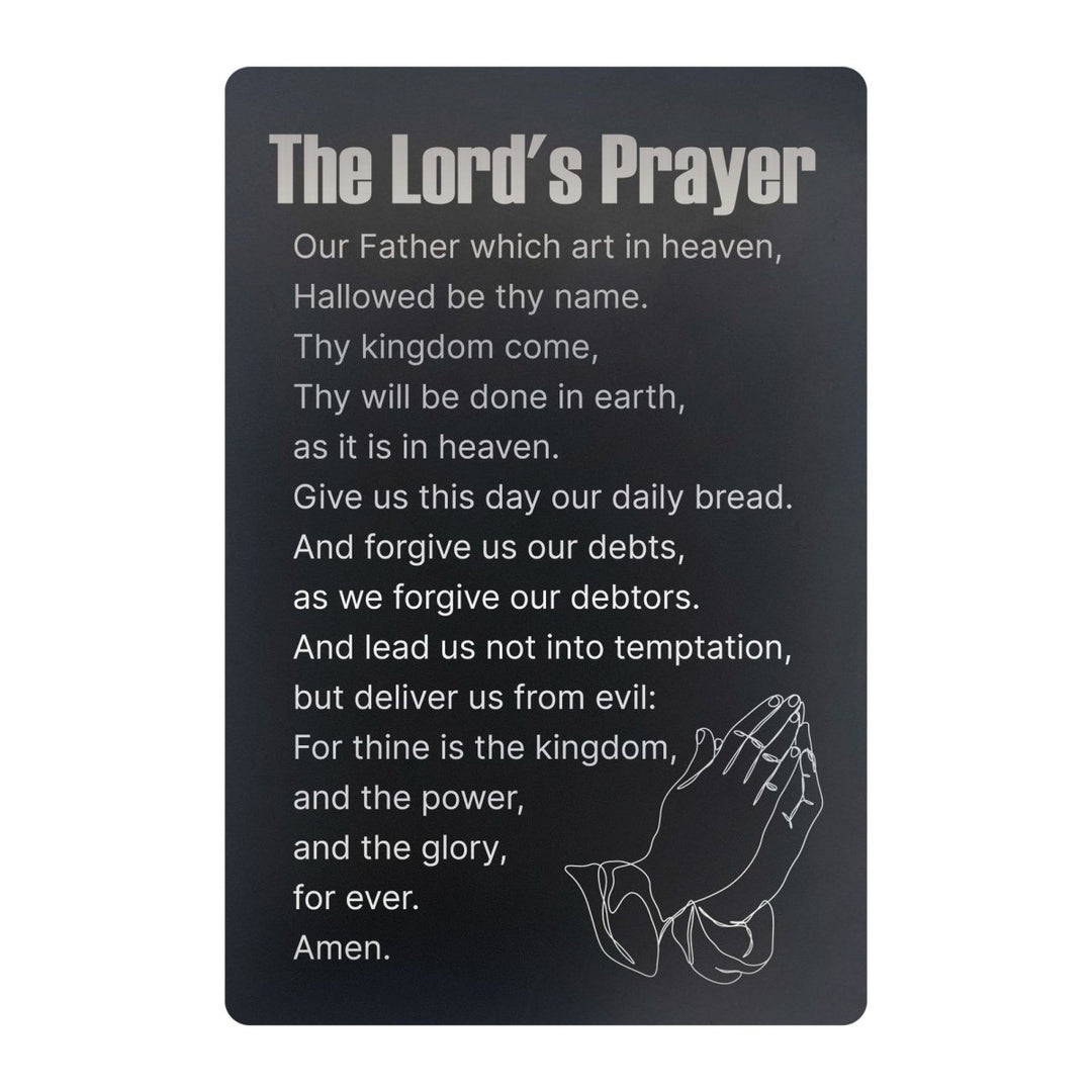 Custom Metal Pocket Prayer and Message Card, Black - Shepherds Shelf