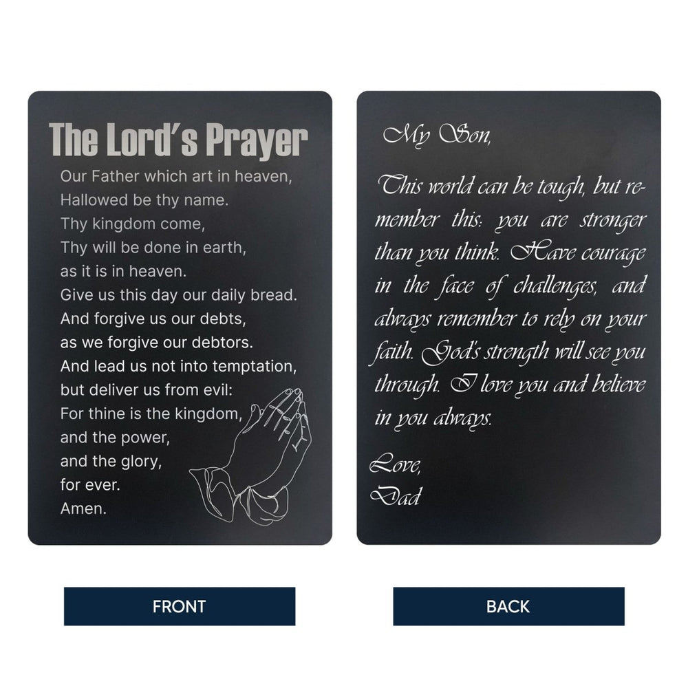 Custom Metal Pocket Prayer and Message Card, Black - Shepherds Shelf