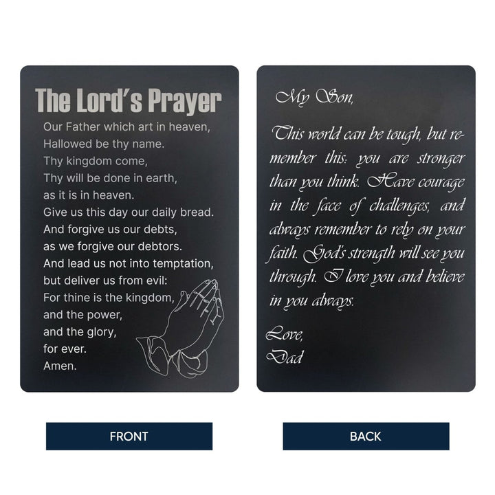 Custom Metal Pocket Prayer and Message Card, Black - Shepherds Shelf