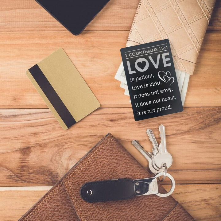 Custom Metal Pocket Prayer and Message Card, Black - Shepherds Shelf