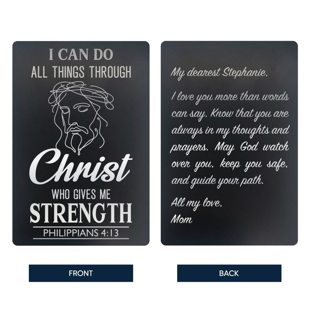 Custom Metal Pocket Prayer and Message Card, Black - Shepherds Shelf