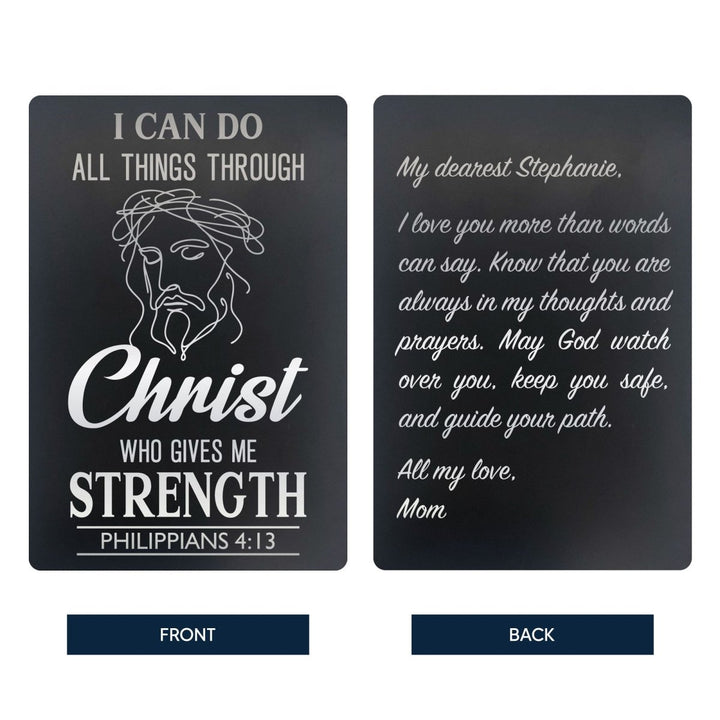Custom Metal Pocket Prayer and Message Card, Black - Shepherds Shelf