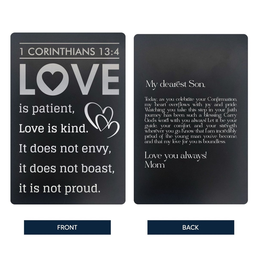 Custom Metal Pocket Prayer and Message Card, Black - Shepherds Shelf
