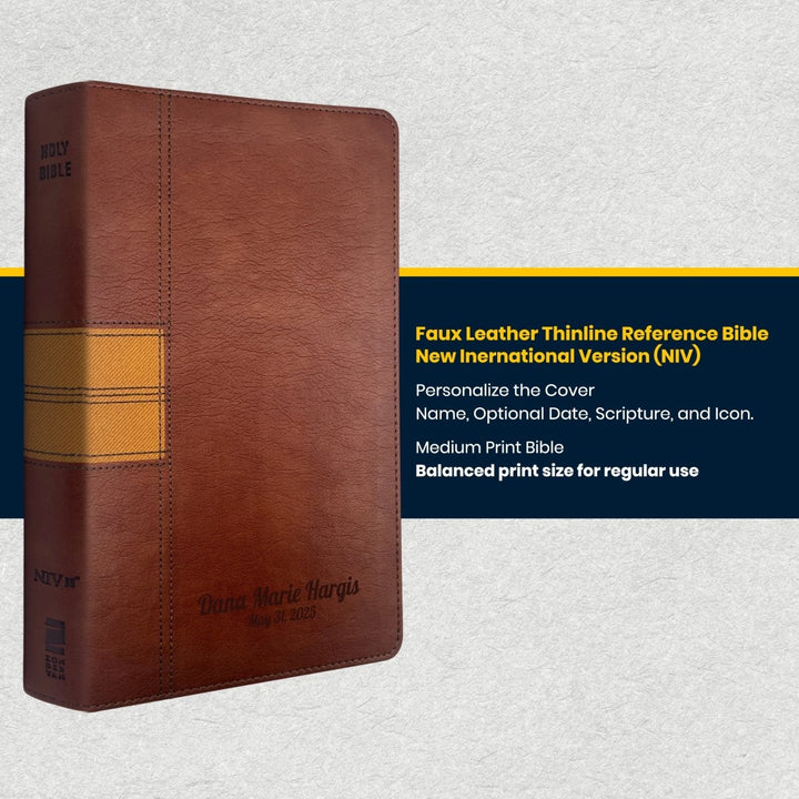 Custom NIV Center Column Reference Holy Bible Red Letter Bible | Medium Print | Faux Leather - Shepherds Shelf
