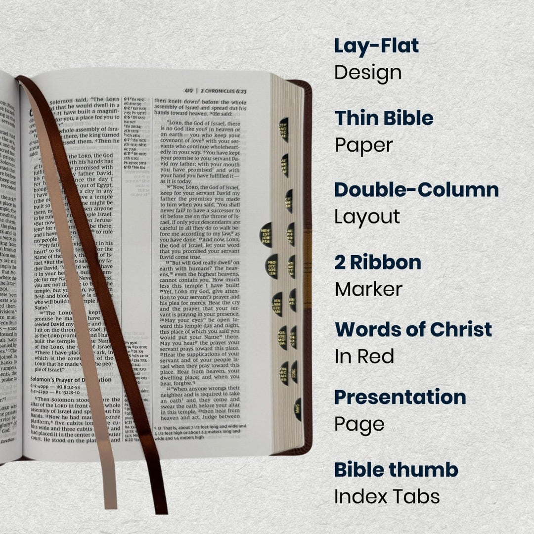 Custom NIV Center Column Reference Holy Bible Red Letter Bible | Medium Print | Faux Leather - Shepherds Shelf
