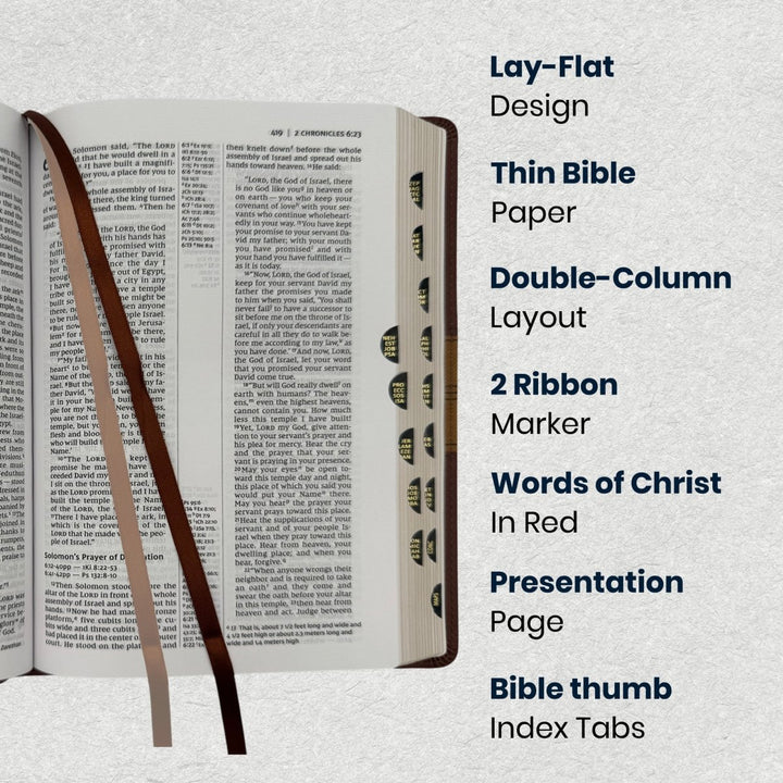 Custom NIV Center Column Reference Holy Bible Red Letter Bible | Medium Print | Faux Leather - Shepherds Shelf