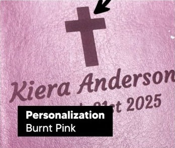 Actual personalization sample for this Bible