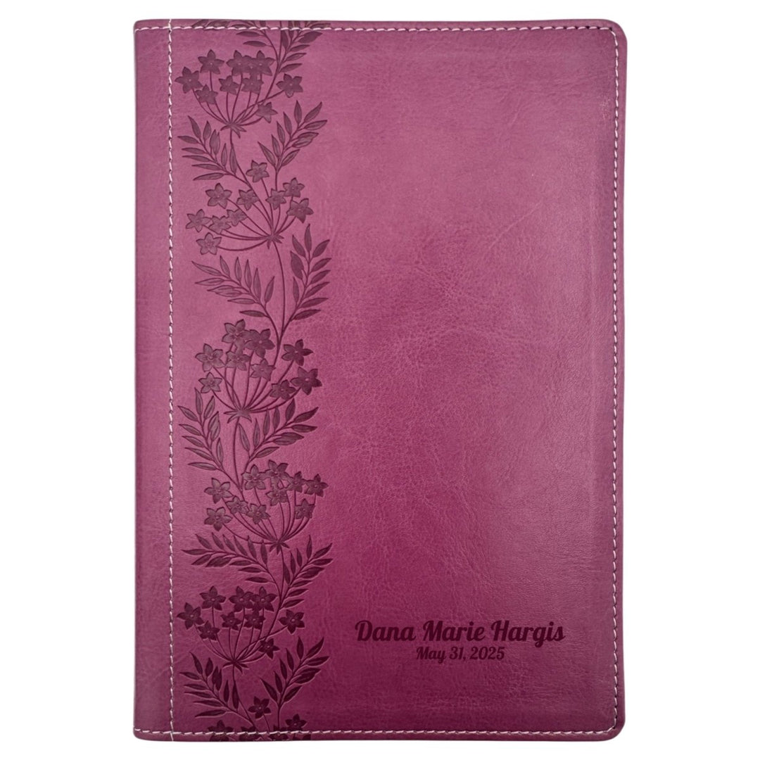Custom NKJV Pink Holy Bible Red Letter | Large Print | Faux Leather - Shepherds Shelf