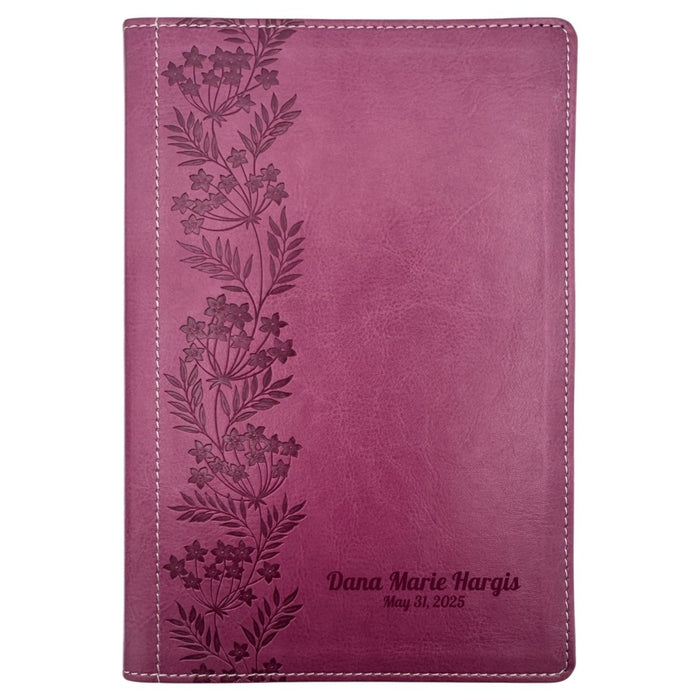 Custom NKJV Pink Holy Bible Red Letter | Large Print | Faux Leather