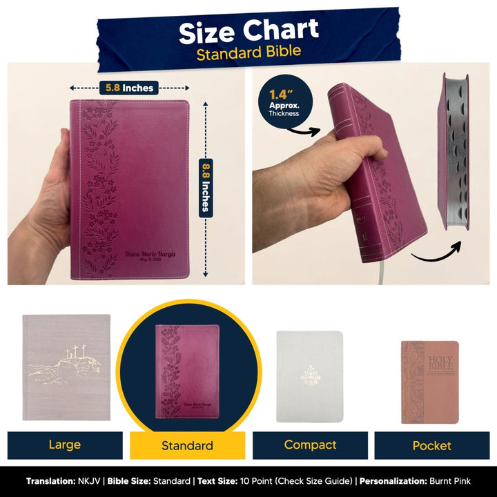 Custom NKJV Pink Holy Bible Red Letter | Large Print | Faux Leather - Shepherds Shelf