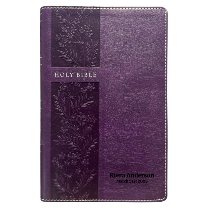 Custom NKJV Purple Holy Bible Red Letter Reference Bible | Large Print | Faux Leather - Shepherds Shelf