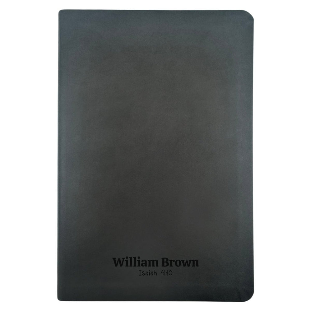 Custom NLT Black Personalized Holy Bible | Small Print | Thinline Faux Leather Lay Flat