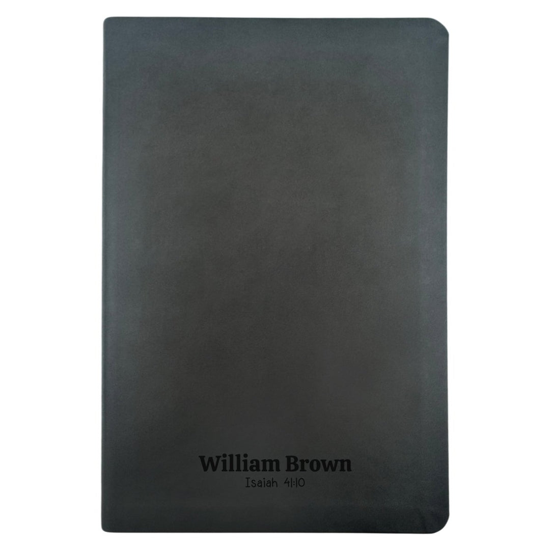 Custom NLT Black Personalized Holy Bible | Small Print | Thinline Faux Leather Lay Flat - Shepherds Shelf