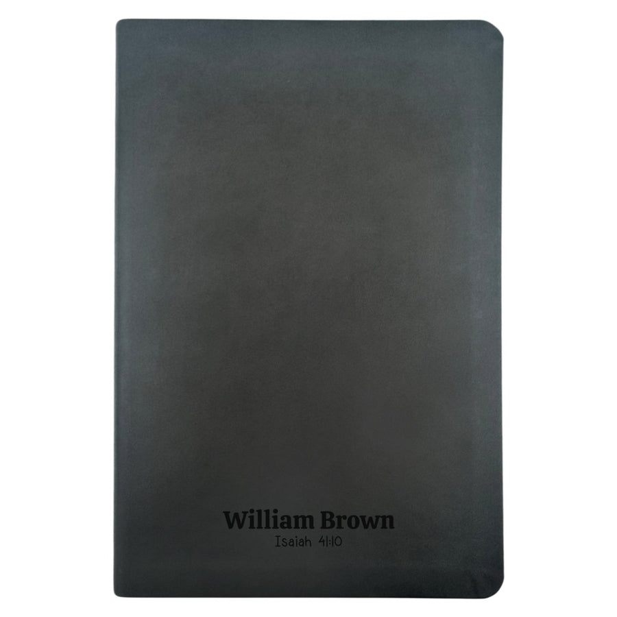 Custom NLT Black Personalized Holy Bible | Small Print | Thinline Faux Leather Lay Flat - Shepherds Shelf