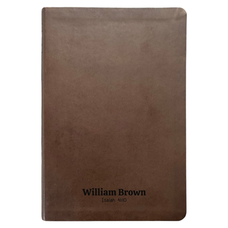 Custom NLT Brown Personalized Holy Bible | Small Print | Thinline Faux Leather Lay Flat