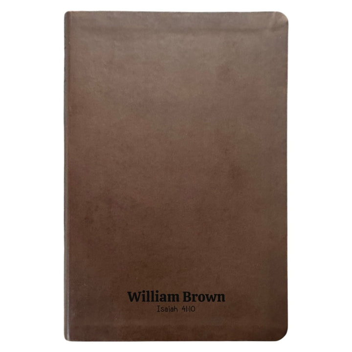 Custom NLT Brown Personalized Holy Bible | Small Print | Thinline Faux Leather Lay Flat - Shepherds Shelf