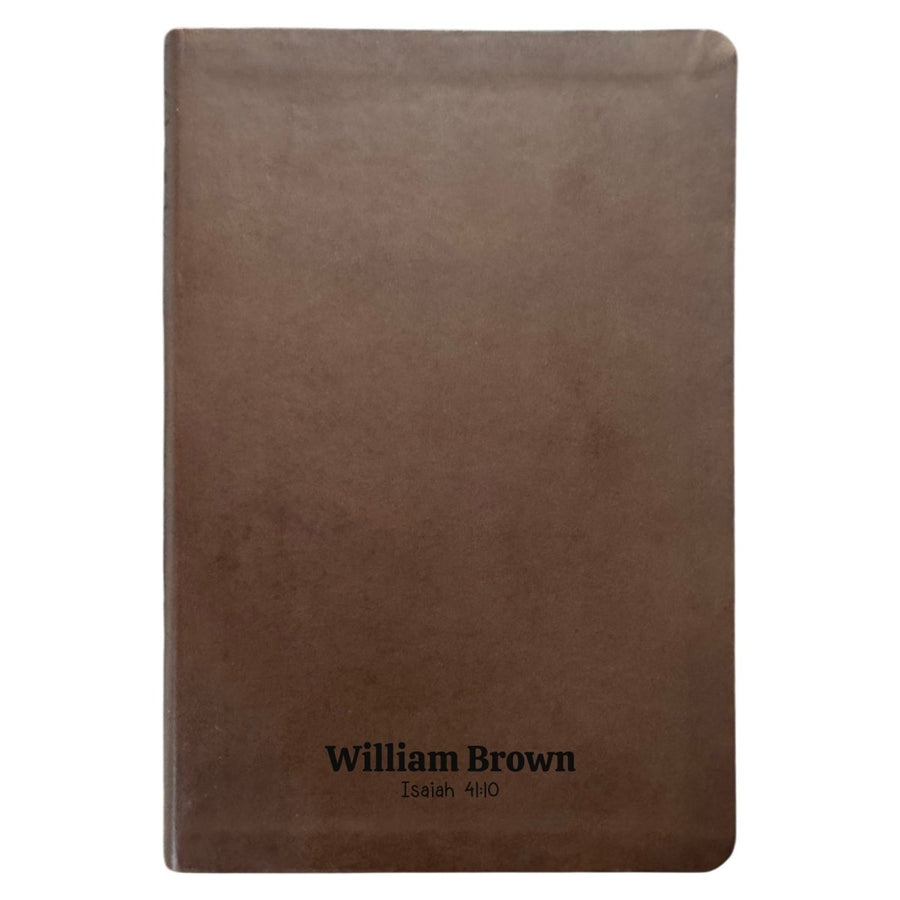 Custom NLT Brown Personalized Holy Bible | Small Print | Thinline Faux Leather Lay Flat - Shepherds Shelf