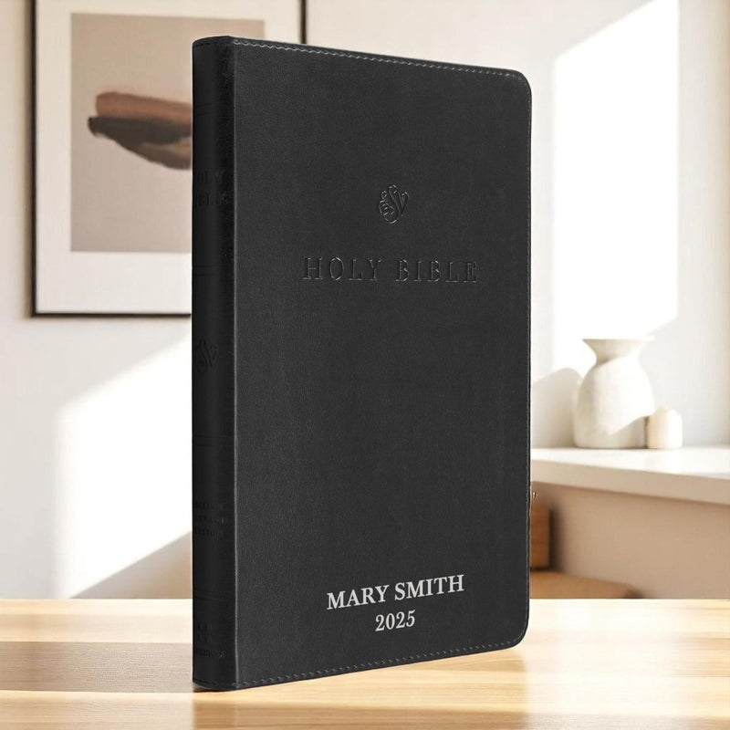ESV Black Standard Size Premium Holy Bible Small Print  | Lay Flat