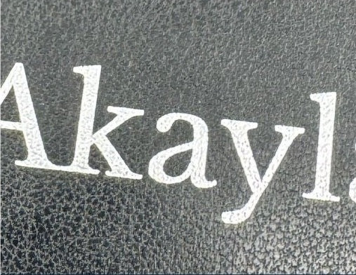Actual personalization sample for this Bible