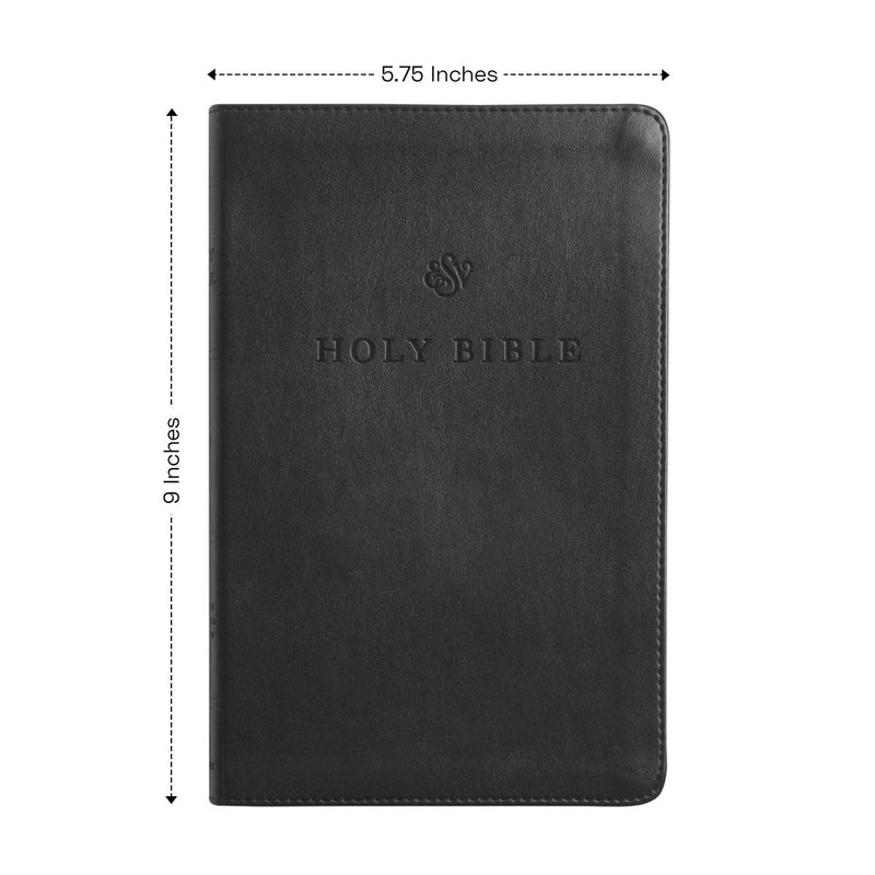 ESV Black Standard Size Premium Holy Bible Small Print  | Lay Flat