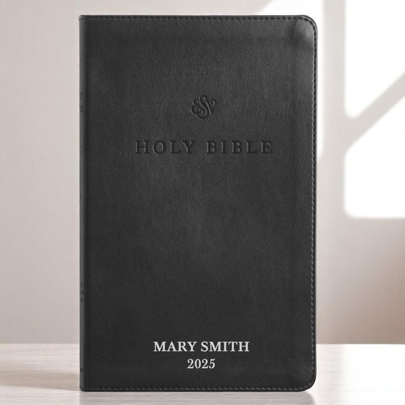 ESV Black Standard Size Premium Holy Bible Small Print  | Lay Flat