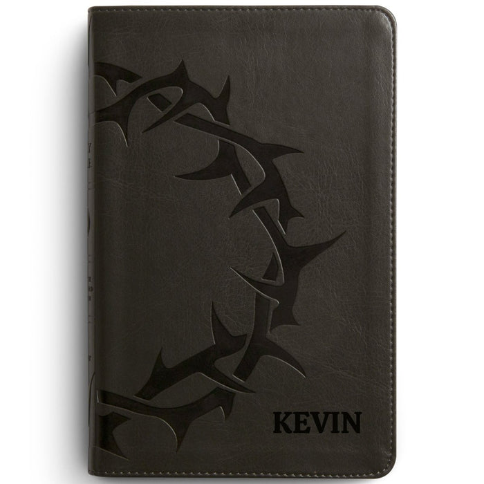 Custom ESV Small Print Bible in Faux Leather Black Crown Design | Christian Gift for Everyday Faith