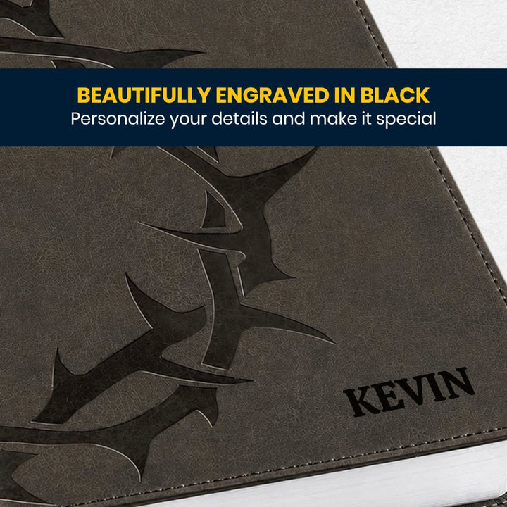 Custom Personalized Church Bible Black ESV Small Print | Crown Design - Shepherds Shelf