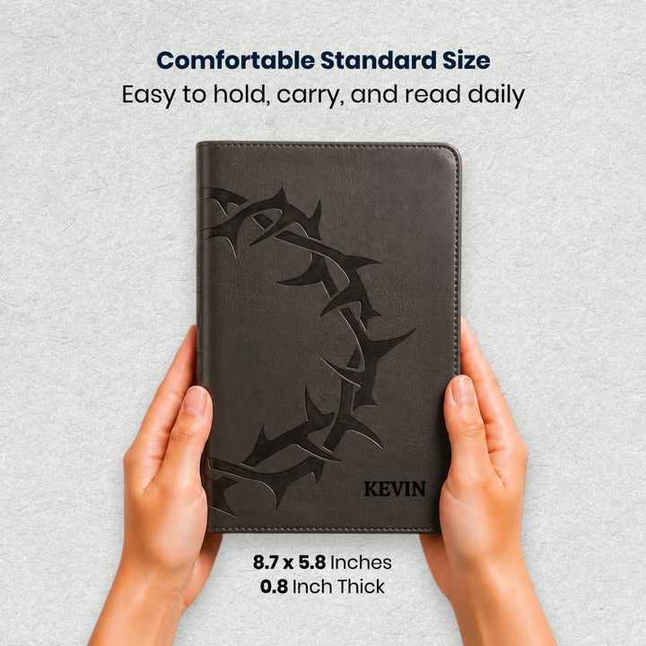 Custom Personalized Church Bible Black ESV Small Print | Crown Design - Shepherds Shelf