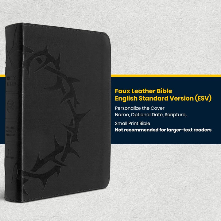 Custom Personalized Church Bible Black ESV Small Print | Crown of Thorns - Shepherds Shelf