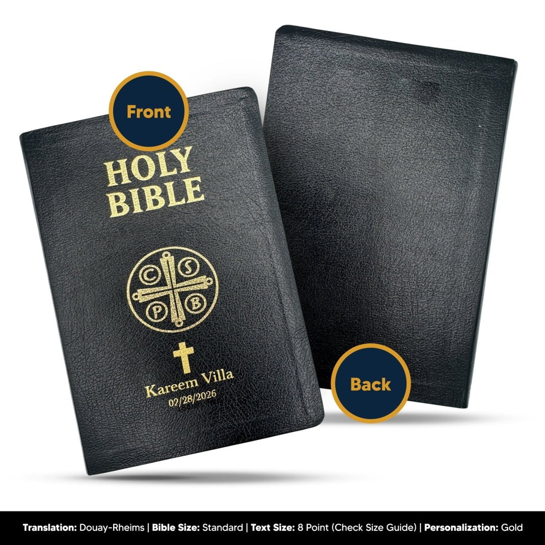 Custom Personalized Church Bible Douay-Rheims Small Print | Black - Shepherds Shelf