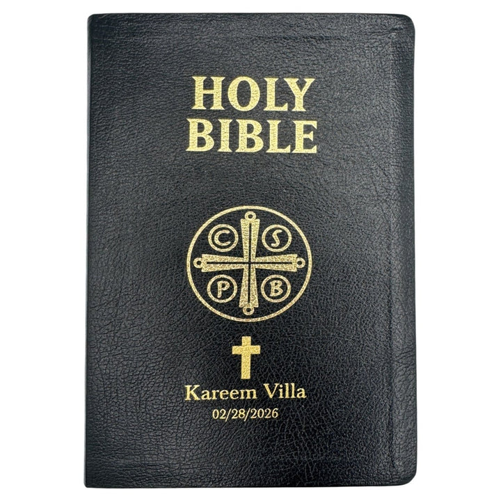 Custom Personalized Church Bible Douay-Rheims Small Print | Black - Shepherds Shelf