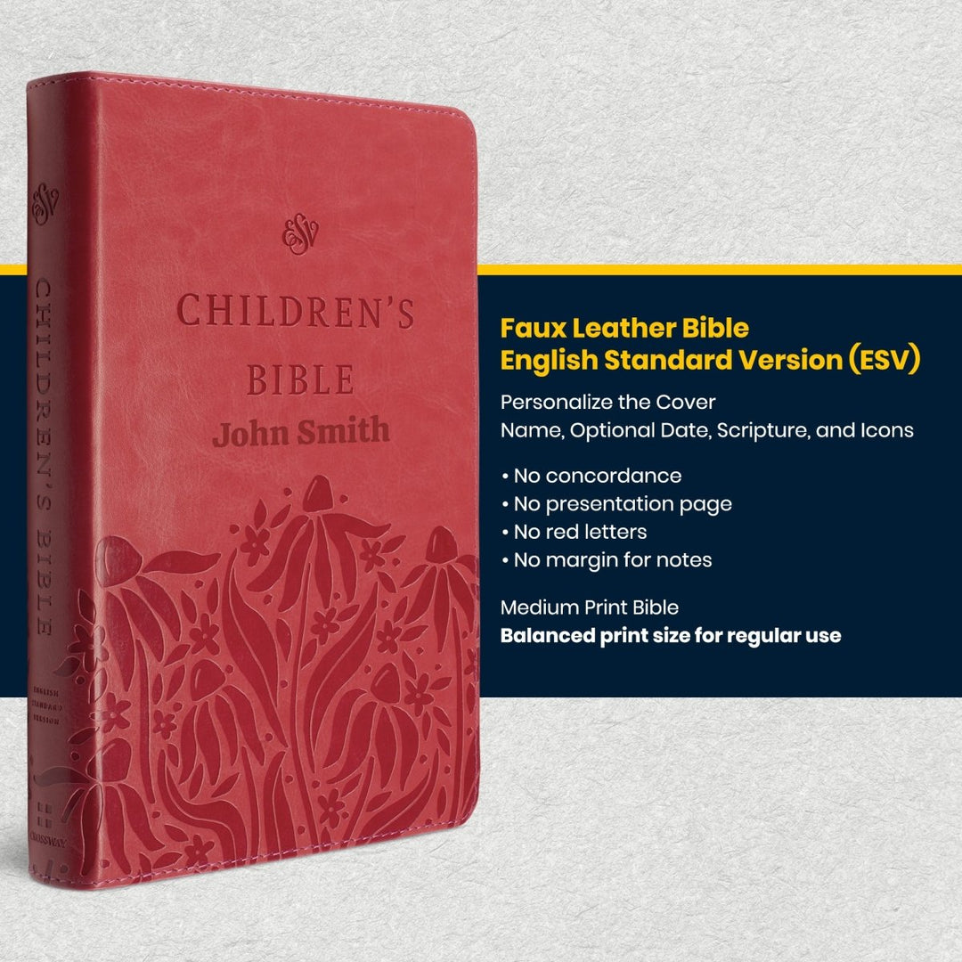 Custom Personalized Church Bible ESV Children Medium Print | Red - Shepherds Shelf