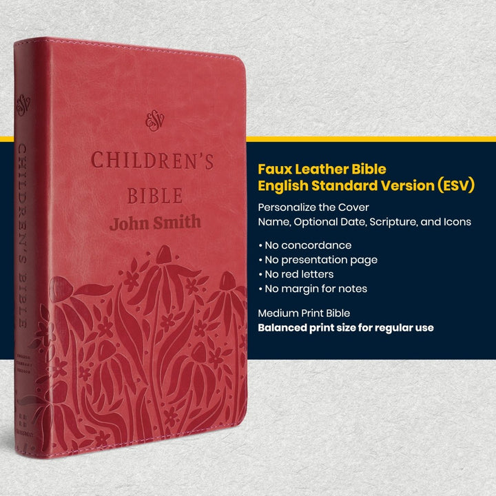 Custom Personalized Church Bible ESV Children Medium Print | Red - Shepherds Shelf